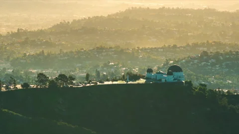 Griffith Observatory Above Los Angeles at Sunrise Video stock 342680774