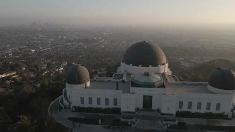 Griffith Observatory Aerial Pan Shot Stock Footage 230057721