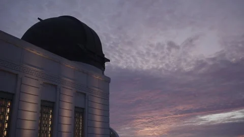Griffith Observatory Detail at Sunset With Blur to Sharp Focus Stock Footage 333223294