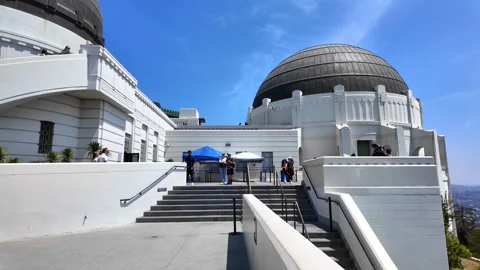 Griffith Observatory is a famous observatory in Los Angeles, California. Stock Footage 339373530