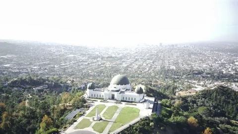 Griffith Observatory Fly Over 2 Stock Footage 182779341