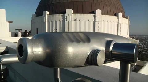 Griffith Observatory look out pan 0015T5 Stock Footage 7469546