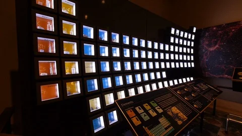 Griffith Observatory Los Angeles Interior - Elements Exhibit Stock Footage 86579545