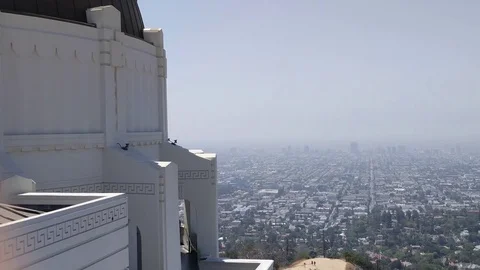 Griffith Observatory Side Terrace Stock Footage 80069384