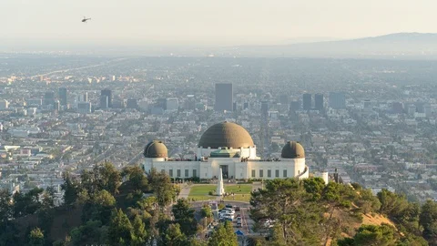 Griffith Observatory Straight on View Timelapse Stock Footage 121743119