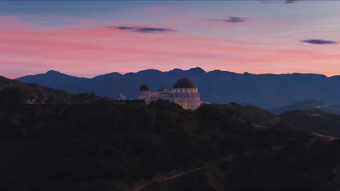 Griffith Observatory Before Sunrise Los Angeles California USA Stock Footage 338369341