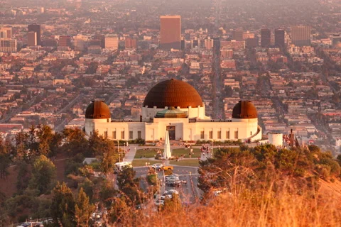 Griffith Observatory Sunset to Night Timelapse Stock Footage 158397834