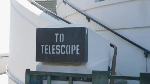 Griffith Observatory. To Telescope sign. Stock Footage 261587085