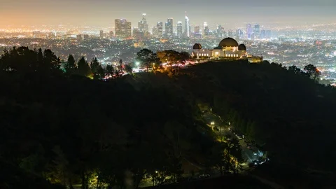 Griffith Observatory Timelapse Showing Downtown Los Angeles Stock Footage 119345558