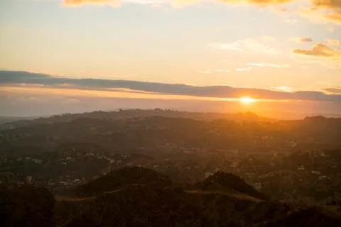 Griffith Park Clouds and Sunset Stock Photos