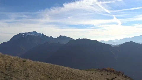 Grigna Mountain and Lake Como from Alpe Giumello Video stock 142689191