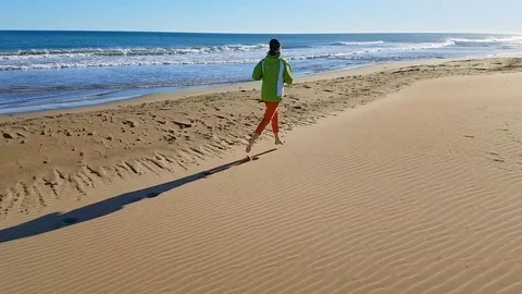 Gril on the bech Stock Footage 86231057