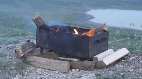 Grill and bonfire Video stock 64598631