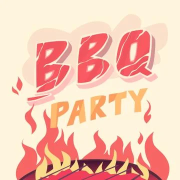 The grill and meat. Stock Illustration