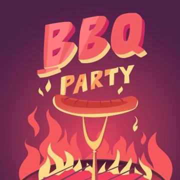 The grill and meat. Stock Illustration