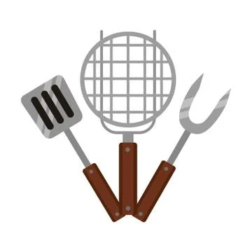 Grill barbecue fork spatula Illustration
