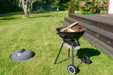 Grill bbq on backyard Stock Photos