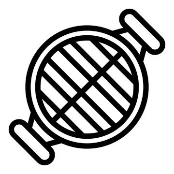 Grill bbq icon outline vector. Fire meat Illustrazione stock
