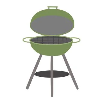 Grill Bbq Isolated on White background. Mangal Brazier Barbecue Element for.. Stock Illustration