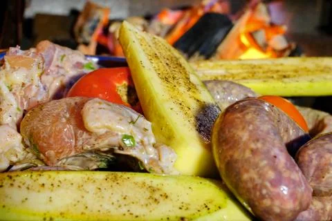 Grill bbq mix. Stock Photos