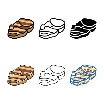 Grill beef color forms icon vector Stock Illustration