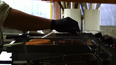 Grill burger bacon bake Video stock 129102388