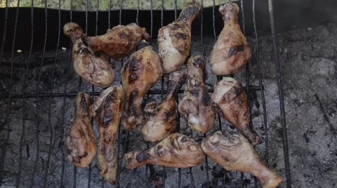 Grill chicken Stock Footage 52371109