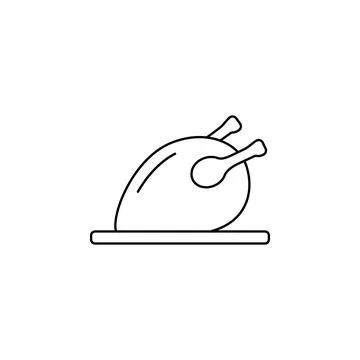 Grill chicken line icon vector Иллюстрация