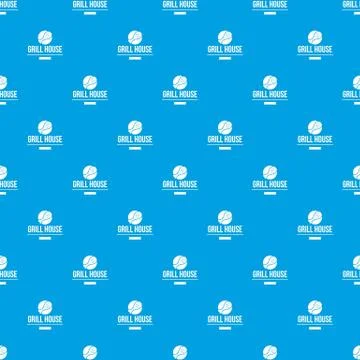 Grill chicken pattern seamless blue Stock Illustration