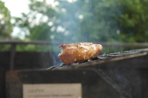 Grill with chicken Stock Photos