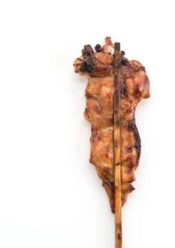 Grill chicken on white background Stock Photos