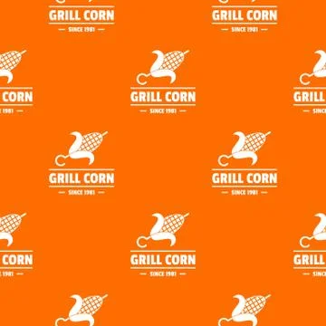 Grill corn pattern vector orange Illustrazione stock