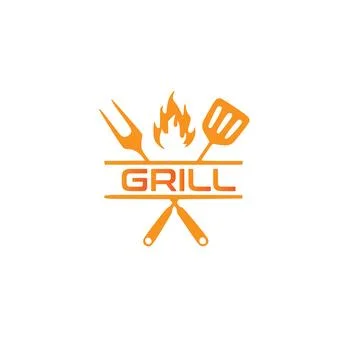 GRILL design logo Stock Illustration
