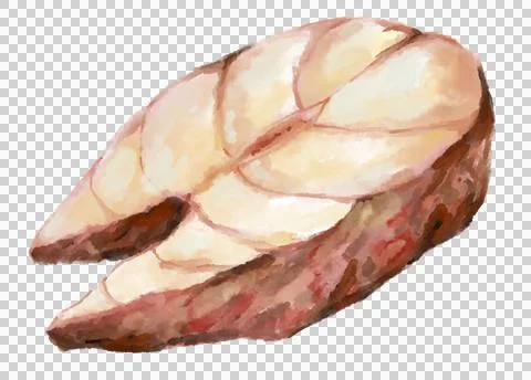 Grill fillet red snapper fish seafood steak watercolor painting illustration Stock Illustration