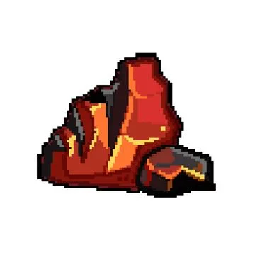 Grill fire charcoal pixel art vector illustration Stock Illustration