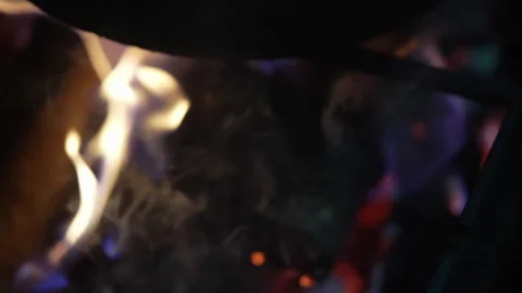 Grill fire closeup Stock Footage 231712964
