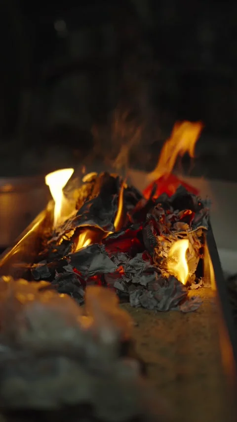 Grill Fire Flames  Perfect for BBQ or Cooking Videos vertical Stock Footage 325059073