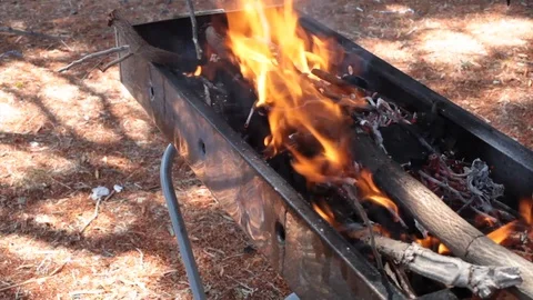 Grill fire Stock Footage 94264379