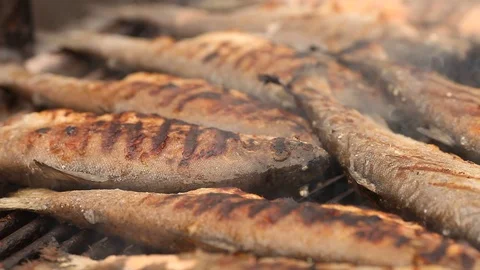 Grill fish Stock Footage
