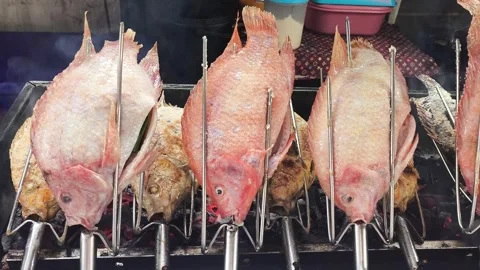 Grill fish Видео 338174795