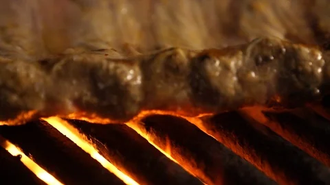 Grill flare rib rack Stock Footage 127407084