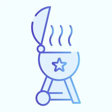 Grill flat icon. Bbq vector illustration isolated on white. Barbecue gradient Stock Illustration