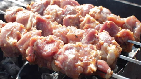In the Grill Fried Delicious Kebabs Stock Footage 62417268