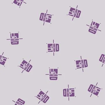 Grill gas service glyph vector seamless pattern Stock Illustration