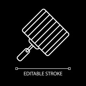 Grill grate white linear icon for dark theme Ilustración de archivo