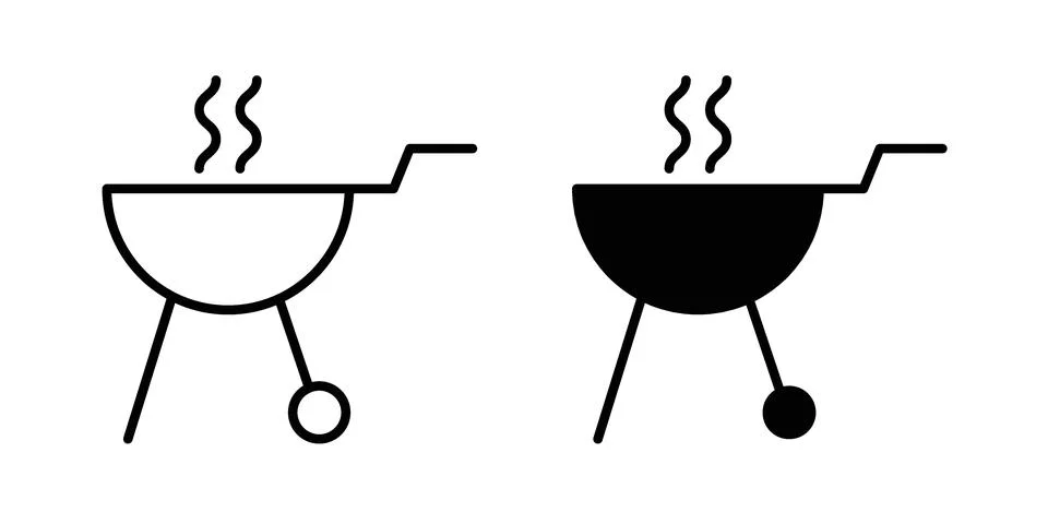 Grill icon concept logo design collection Stock Illustration