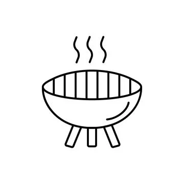 Grill icon element of camping icon for mobile concept and web apps. Thin line Stock Illustration