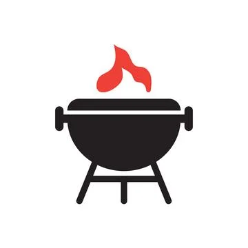 Grill icon logo design template isolated Stock Illustration