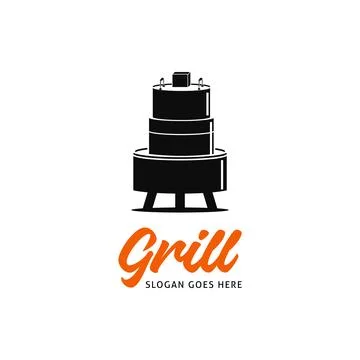 Grill Icon Logo Design Template Stock Illustration
