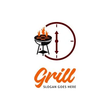 Grill Icon Logo Design Template Stock Illustration